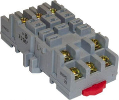 Square D - 11 Pins, 600 VAC, 15 Amp, Spade Relay Socket - DIN Rail Mount, Panel Mount, Screw Clamp Terminal - Top Tool & Supply