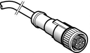 Telemecanique Sensors - 4 Amp, M12 4 Pin Female Straight Cordset Sensor and Receptacle - 250 VAC, 300 VDC, 10m Cable Length, IP67 Ingress Rating - Top Tool & Supply