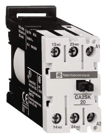 Schneider Electric - NC/NO, 120 VAC at 50/60 Hz Control Relay - DIN Rail Mount - Top Tool & Supply