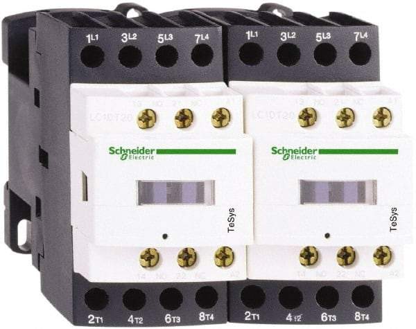 Schneider Electric - 4 Pole, 24 Coil VDC, 25 Amp at 440 VAC, Reversible IEC Contactor - Bureau Veritas, CCC, CSA, CSA C22.2 No. 14, DNV, EN/IEC 60947-4-1, EN/IEC 60947-5-1, GL, GOST, LROS, RINA, RoHS Compliant, UL 508, UL Listed - Top Tool & Supply