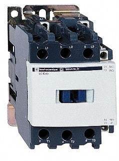 Schneider Electric - 3 Pole, 120 Coil VAC at 60 Hz, 40 Amp at 440 VAC and 60 Amp at 440 VAC, Nonreversible IEC Contactor - 1 Phase hp: 3 at 115 VAC, 5 at 230/240 VAC, 3 Phase hp: 10 at 200/208 VAC, 10 at 230/240 VAC, 30 at 460/480 VAC, 30 at 575/600 VAC - Top Tool & Supply