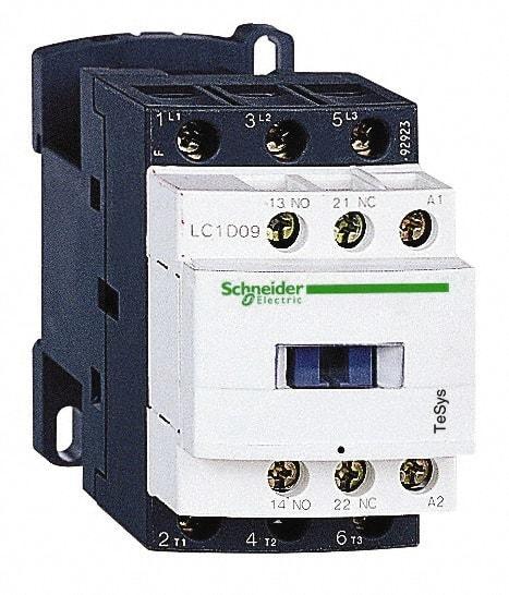 Schneider Electric - 3 Pole, 110 Coil VAC at 50/60 Hz, 25 Amp at 440 VAC and 9 Amp at 440 VAC, Nonreversible IEC Contactor - 1 Phase hp: 0.5 at 115 VAC, 1 at 230/240 VAC, 3 Phase hp: 2 at 200/208 VAC, 2 at 230/240 VAC, 5 at 460/480 VAC, 7.5 at 575/600 VAC - Top Tool & Supply