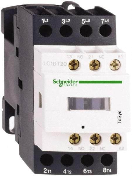 Schneider Electric - 4 Pole, 24 Coil VAC at 50/60 Hz, 32 Amp at 440 VAC, Nonreversible IEC Contactor - Bureau Veritas, CCC, CSA, CSA C22.2 No. 14, DNV, EN/IEC 60947-4-1, EN/IEC 60947-5-1, GL, GOST, LROS, RINA, UL 508, UL Listed - Top Tool & Supply