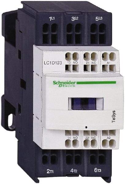 Schneider Electric - 3 Pole, 110 Coil VAC at 50/60 Hz, 16 Amp at 440 VAC and 9 Amp at 440 VAC, Nonreversible IEC Contactor - 1 Phase hp: 0.5 at 115 VAC, 1 at 230/240 VAC, 3 Phase hp: 2 at 200/208 VAC, 2 at 230/240 VAC, 5 at 460/480 VAC, 7.5 at 575/600 VAC - Top Tool & Supply