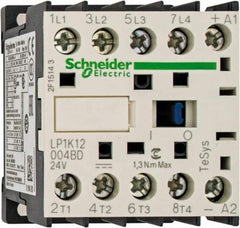 Schneider Electric - 4 Pole, 24 Coil VDC, 16 Amp at 690 VAC and 20 Amp at 440 VAC, Nonreversible IEC Contactor - BS 5424, CSA, IEC 60947, NF C 63-110, RoHS Compliant, UL Listed, VDE 0660 - Top Tool & Supply