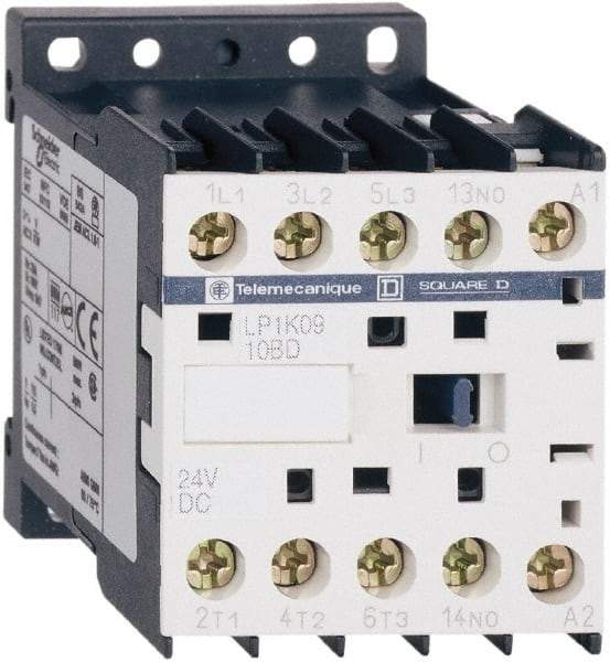 Schneider Electric - 3 Pole, 24 Coil VDC, 12 Amp at 440 VAC, 16 Amp at 690 VAC and 20 Amp at 440 VAC, Nonreversible IEC Contactor - BS 5424, CSA, IEC 60947, NF C 63-110, RoHS Compliant, UL Listed, VDE 0660 - Top Tool & Supply