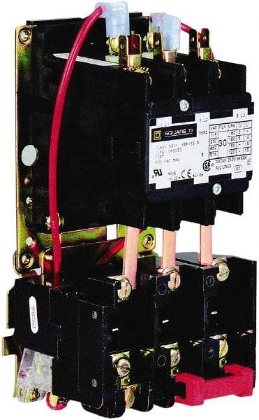 Square D - 2 Pole, 30 Amp Inductive Load, 110 Coil VAC at 50 Hz and 120 Coil VAC at 60 Hz, Definite Purpose Contactor - Phase 1 Hp:  2 at 115 VAC, 5 at 230 VAC, Open Enclosure - Top Tool & Supply