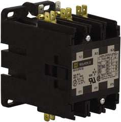 Square D - 3 Pole, 50 Amp Inductive Load, 277 Coil VAC at 60 Hz, Definite Purpose Contactor - Phase 1 and Phase 3 Hp:  10 at 230 VAC, 15 at 230 VAC, 3 at 115 VAC, 30 at 460 VAC, 30 at 575 VAC, 65 Amp Resistive Rating, CE, CSA, UL Listed - Top Tool & Supply