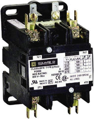 Square D - 2 Pole, 90 Amp Inductive Load, 208 to 240 Coil VAC at 60 Hz and 220 Coil VAC at 50 Hz, Definite Purpose Contactor - Phase 1 Hp:  20 at 230 VAC, 7.5 at 115 VAC, 120 Amp Resistive Rating, CE, CSA, UL Listed - Top Tool & Supply