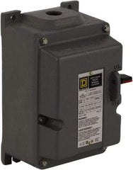 Square D - 3 Poles, 27 Amp, M-1 NEMA, Enclosed Pushbutton Manual Motor Starter - 10 hp at 380 to 575 VAC & 7-1/2 hp at 200 to 230 VAC, CSA, NEMA 7/9 & UL Listed - Top Tool & Supply