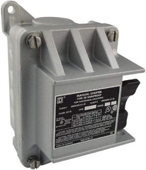 Square D - 2 Poles, 16 Amp, NEMA, Enclosed Toggle Manual Motor Starter - 1 hp at 115 VAC, 1 hp at 230 VAC, 1 hp at 277 VAC, 3/4 hp at 115 VDC & 3/4 hp at 230 VDC, CE, CSA, NEMA 3R/7/9 & UL Listed - Top Tool & Supply