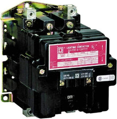 Square D - No Enclosure, 2 Pole, Electrically Held Lighting Contactor - 100 A (Tungsten), 220 VAC at 50 Hz, 240 VAC at 60 Hz - Top Tool & Supply