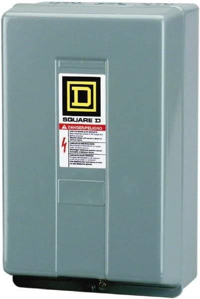 Square D - 1 NEMA Rated, 10 Pole, Electrically Held Lighting Contactor - 20 A (Tungsten), 30 A (Ballast), 208 VAC at 60 Hz - Top Tool & Supply