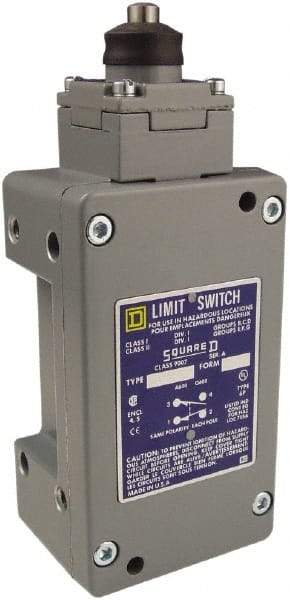 Square D - DPDT, 2NC/2NO, 600 Volt Screw Terminal, Plunger Actuator, General Purpose Limit Switch - 1, 2, 4, 6, 12, 13, 6P NEMA Rating, IP67 IPR Rating - Top Tool & Supply