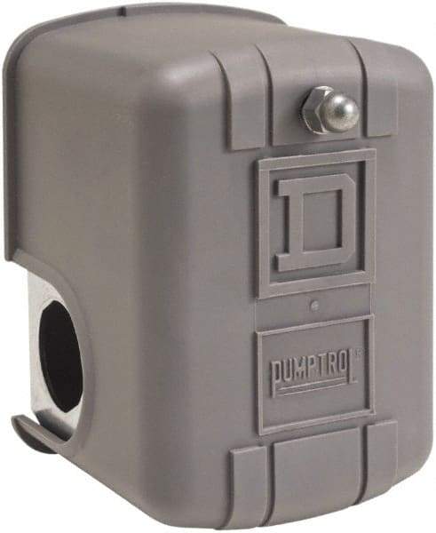 Square D - 1 NEMA Rated, DP, 100 psi, Air Compressor, Electromechanical Pressure and Level Switch - Fixed Pressure, 115 VAC, 3/8 Inch Connector, Screw Terminal, For Use with Power Circuits - Top Tool & Supply