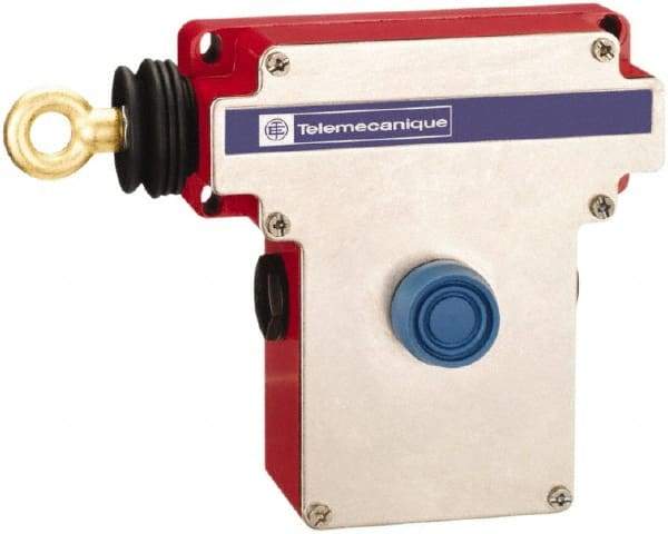 Telemecanique Sensors - 10 Amp, NO/NC Configuration, Left Hand Operation, Rope Operated Limit Switch - Pushbutton Reset, Rope Pull, No Pilot Light, 300 VAC - Top Tool & Supply