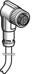 Telemecanique Sensors - 4 Amp, M12 3 Pin Elbowed Female Cordset Sensor and Receptacle - 10 to 30 VDC, 5m Cable Length, IP67 Ingress Rating - Top Tool & Supply