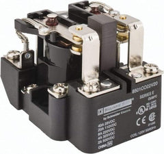 Square D - 10 VA Power Rating, Electromechanical Screw Clamp General Purpose Relay - 10 Amp at 110 V & 4 Amp at 220 V, DPDT, 120 VAC at 50/60 Hz, 63.6mm Wide x 58.8mm High x 79.4mm Deep - Top Tool & Supply