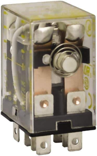 Square D - 1/2 hp at 240 Volt & 1/3 hp at 120 Volt, Electromechanical Plug-in General Purpose Relay - 10 Amp at 240 VAC, DPDT, 24 VAC at 50/60 Hz - Top Tool & Supply