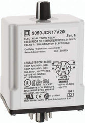 Square D - 0.3 to 30 min Delay, DPDT Time Delay Relay - 10 Contact Amp, 110 VDC & 120 VAC - Top Tool & Supply