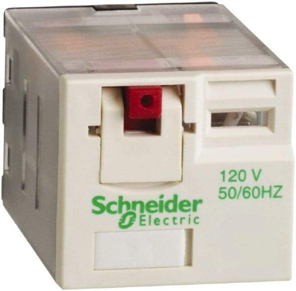 Schneider Electric - 3,750 VA Power Rating, Electromechanical Plug-in General Purpose Relay - 15 Amp at 250 VAC & 28 VDC, 3CO, 120 VAC - Top Tool & Supply