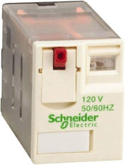 Schneider Electric - 3,000 VA Power Rating, Electromechanical Plug-in General Purpose Relay - 12 Amp at 250/277 VAC & 28 VDC, 6 Amp at 250 VAC & 28 VDC, 2CO, 120 VAC at 50/60 Hz - Top Tool & Supply