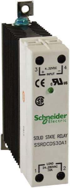 Schneider Electric - 4-32 VDC, Solid State Screw General Purpose Relay - 30 Amp at 280 VAC, SPST, 22.5mm Wide x 98.8mm High x 97.7mm Deep - Top Tool & Supply