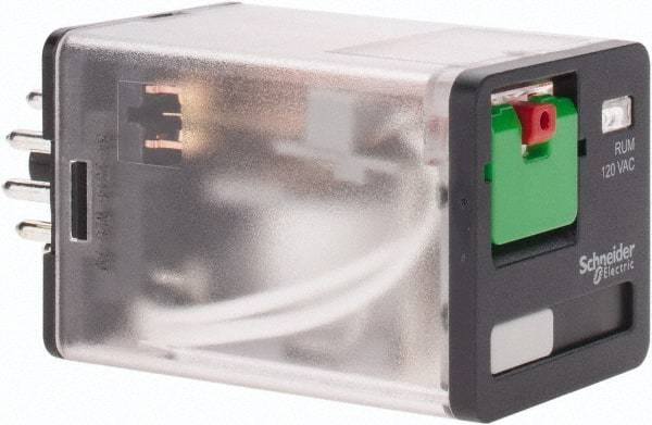 Schneider Electric - 3 at 60 Hz VA Power Rating, Octal Electromechanical Plug-in General Purpose Relay - 10 Amp at 250 VAC, 3PDT, 120 VAC, 35mm Wide x 56mm High x 35.4mm Deep - Top Tool & Supply