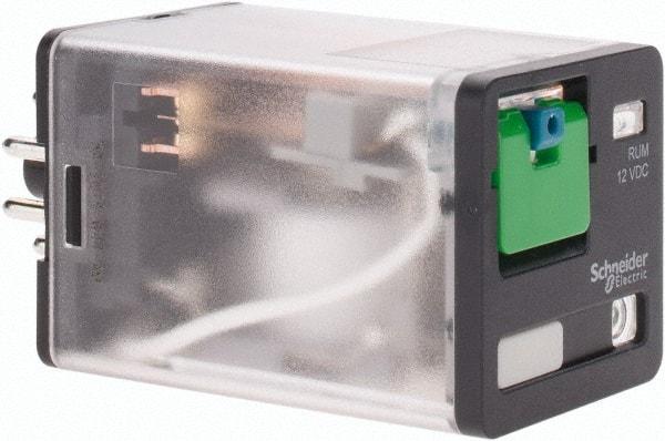 Schneider Electric - Octal Electromechanical Plug-in General Purpose Relay - 10 Amp at 240 V, DPDT, 12 VDC, 35mm Wide x 56mm High x 35.4mm Deep - Top Tool & Supply