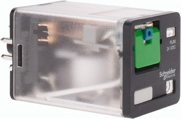 Schneider Electric - Octal Electromechanical Plug-in General Purpose Relay - 10 Amp at 240 V, DPDT, 24 VDC, 35mm Wide x 56mm High x 35.4mm Deep - Top Tool & Supply