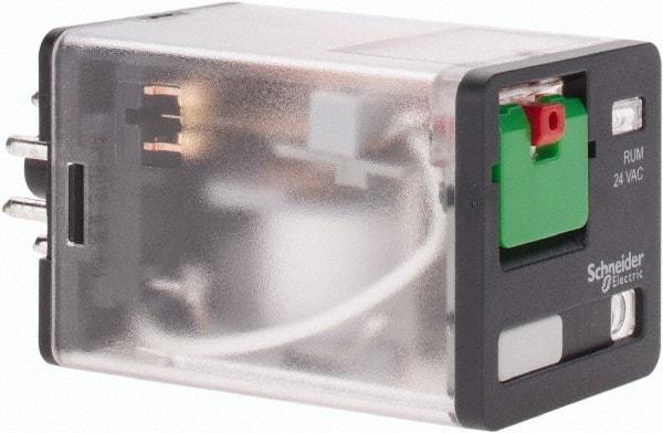 Schneider Electric - 3 at 60 Hz VA Power Rating, Octal Electromechanical Plug-in General Purpose Relay - 10 Amp at 277 VAC & 30 VDC, DPDT, 24 VAC, 35mm Wide x 56mm High x 35.4mm Deep - Top Tool & Supply