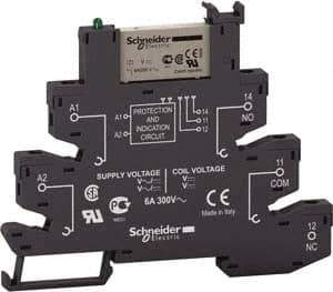 Schneider Electric - 1,500 VA Power Rating, Electromechanical Spring General Purpose Relay - 6 Amp at 110 V, SPDT, 110 VAC/VDC, 6.2mm Wide x 78.7mm High x 103mm Deep - Top Tool & Supply