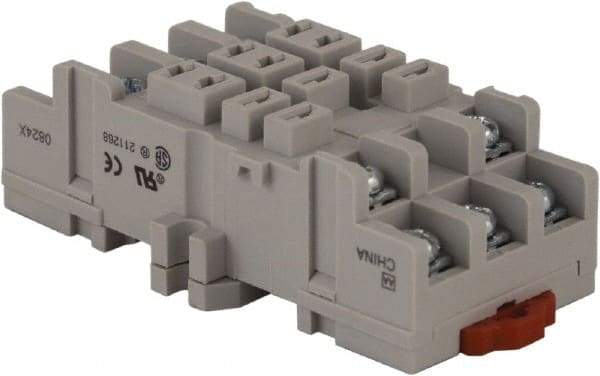 Square D - 11 Pins, 300 VAC, 15 Amp (UL and CSA), Square Relay Socket - DIN Rail Mount, Panel Mount, 2 Tiers, Screw Terminal - Top Tool & Supply