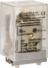 Square D - 8 Pins, 1 hp at 277 Volt & 1/3 hp at 120 Volt, 3 VA Power Rating, Square Electromechanical Plug-in General Purpose Relay - 10 Amp at 250 VAC, DPDT, 120 VAC at 50/60 Hz, 34.9mm Wide x 50mm High x 35.4mm Deep - Top Tool & Supply