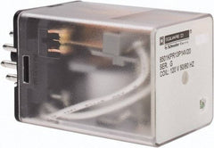 Square D - 11 Pins, 1 hp at 277 Volt & 1/3 hp at 120 Volt, 3 VA Power Rating, Octal Electromechanical Plug-in General Purpose Relay - 10 Amp at 250 VAC, 3PDT, 120 VAC at 50/60 Hz, 34.9mm Wide x 50.3mm High x 35.4mm Deep - Top Tool & Supply