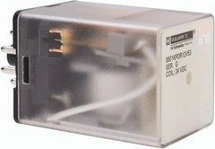 Square D - 8 Pins, 1 hp at 277 Volt & 1/3 hp at 120 Volt, 3 VA Power Rating, Octal Electromechanical Plug-in General Purpose Relay - 10 Amp at 250 VAC, DPDT, 24 VDC, 34.9mm Wide x 50.3mm High x 35.4mm Deep - Top Tool & Supply