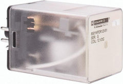 Square D - 8 Pins, 1 hp at 277 Volt & 1/3 hp at 120 Volt, 3 VA Power Rating, Octal Electromechanical Plug-in General Purpose Relay - 10 Amp at 250 VAC, DPDT, 12 VDC, 34.9mm Wide x 50.3mm High x 35.4mm Deep - Top Tool & Supply