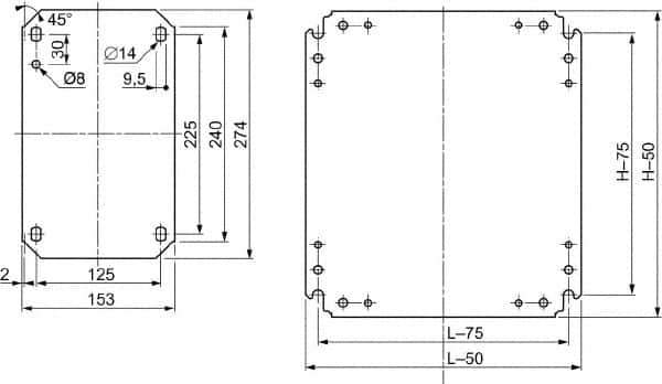 Schneider Electric - Electrical Enclosure Steel Mounting Plate - For Use with 400 (H) x 400 (W) Floor Standing Enclosure, RoHS Compliant, Includes Mounting Hardware & Mounting Plate - Top Tool & Supply