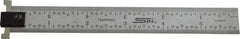 SPI - 6" Long, 1/64, 1/32" and 0.5, 1mm Graduation, Tool Steel Rule - English/Metric Graduation Style, 3/4" Wide, Silver, Satin Chrome Finish - Top Tool & Supply