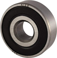 Nice - 7/16" Bore Diam, 1-3/8" OD, Double Seal Semi Ground Extra Light Radial Ball Bearing - 7/16" Wide, 1 Row, Round Bore, 850 Lb Static Capacity, 940 Lb Dynamic Capacity - Top Tool & Supply