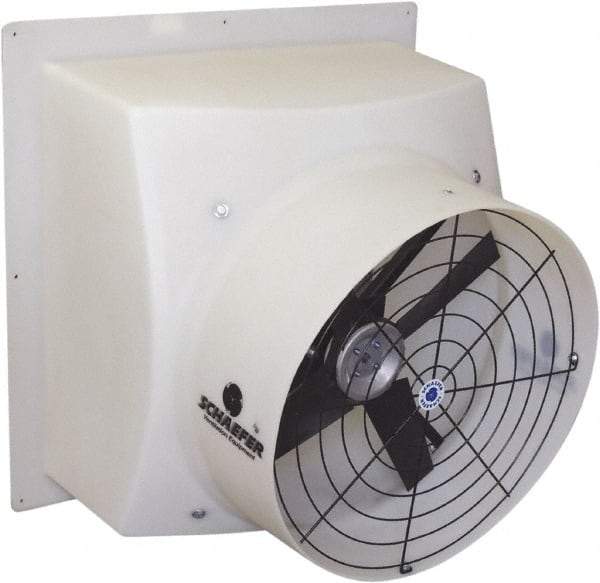 Schaefer Ventilation Equipment - 24" Blade, Direct Drive, 1/2 hp, 5,300 CFM, TEAO Exhaust Fan - 29-1/2" Opening Height x 29" Opening Width, 4.8/2.4 Amp, 115/230 Volt, 1 Speed, Single Phase - Top Tool & Supply