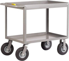 Little Giant - 1,200 Lb Capacity, 24" Wide x 42" Long x 36-1/2" High Deep Shelf Cart - 2 Shelf, Steel, 2 Rigid/2 Swivel Casters - Top Tool & Supply