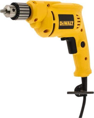 DeWALT - 3/8" Keyed Chuck, 2,800 RPM, Pistol Grip Handle Electric Drill - 7 Amps, 120 Volts, Reversible - Top Tool & Supply