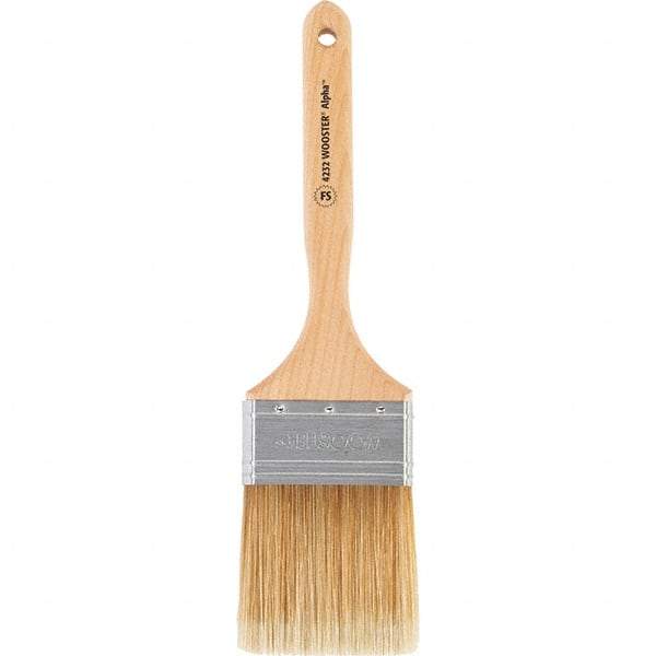 Wooster Brush - 3" Flat Synthetic Sash Brush - 3-3/16" Bristle Length, 7-7/8" Maple Fluted Handle - Top Tool & Supply