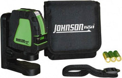 Johnson Level & Tool - 2 Beam 200' (Interior) Max Range Self Leveling Cross Line Laser - Green Beam, 1/8" at 35' Accuracy, 4-1/8" Long x 4-1/8" Wide x 1-15/16" High, Battery Included - Top Tool & Supply