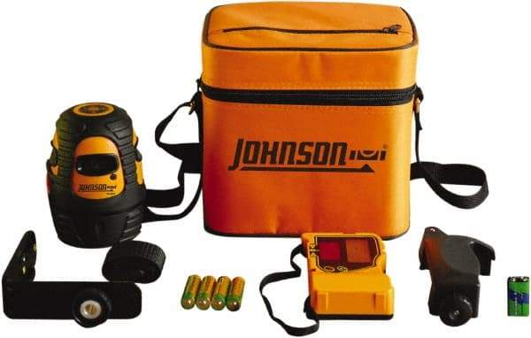 Johnson Level & Tool - 1 Beam 200' (Interior) 300' (Exterior) Max Range Self Leveling Line Laser - Red Beam, 1/8" at 50' Accuracy, 3-3/4" Long, Battery Included - Top Tool & Supply