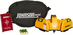 Johnson Level & Tool - 2 Beam 65' (Interior) Max Range Line Laser Level - Red Beam, 1/16" at 20' Accuracy, 6-1/2" Long x 4" Wide x 6-1/2" High, Battery Included - Top Tool & Supply