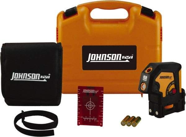 Johnson Level & Tool - 3 Beam 100' (Interior) Max Range Self Leveling Dot Laser Level - Red Beam, 1/8" at 50' Accuracy, 4-3/4" Long x 3" Wide x 4-3/4" High, Battery Included - Top Tool & Supply