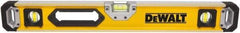 DeWALT - Magnetic 48" Long 3 Vial Box Beam Level - Aluminum, Yellow - Top Tool & Supply