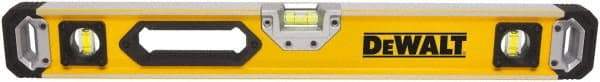 DeWALT - 72" Long 3 Vial Box Beam Level - Aluminum, Yellow - Top Tool & Supply